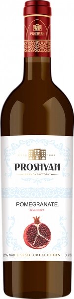 Прошян Гранатовое красное полусладкое 0,75 л. 12% Вино плодовое 