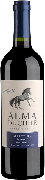 Альма де Чили Селекшн Мерло полусладкое красное 0,75 л. 12,5% Вино ординарное сортовое