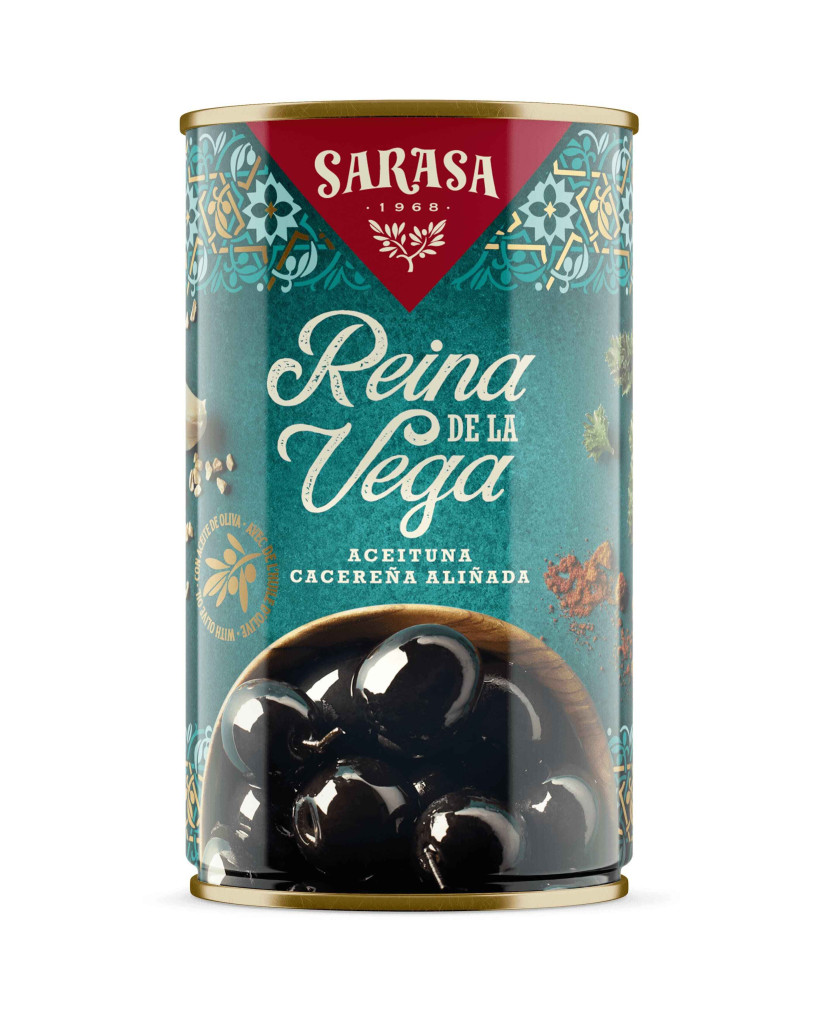 Оливки черные с косточкой Реина де ла Вега Сараса 0,37 л.