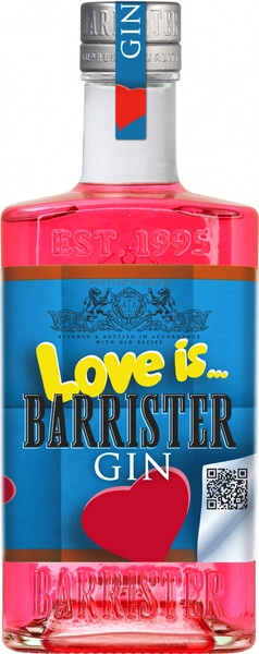 Барристер Лав Из (Love Is) 0,7 л. 43% Джин дистиллированный