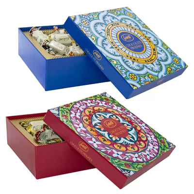 Конфеты FELETTI Mediterranea из молочного и темного шоколада с начинкой пралине 250гр