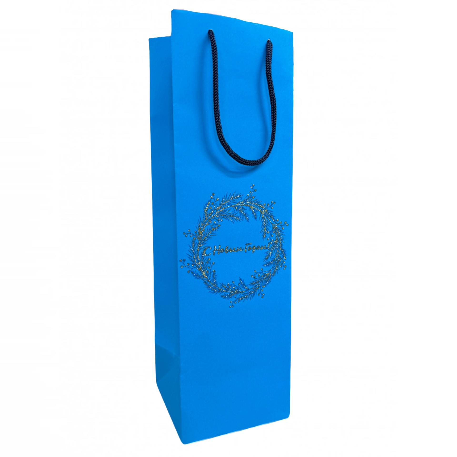 Пакет под бутылку с печатью НГ