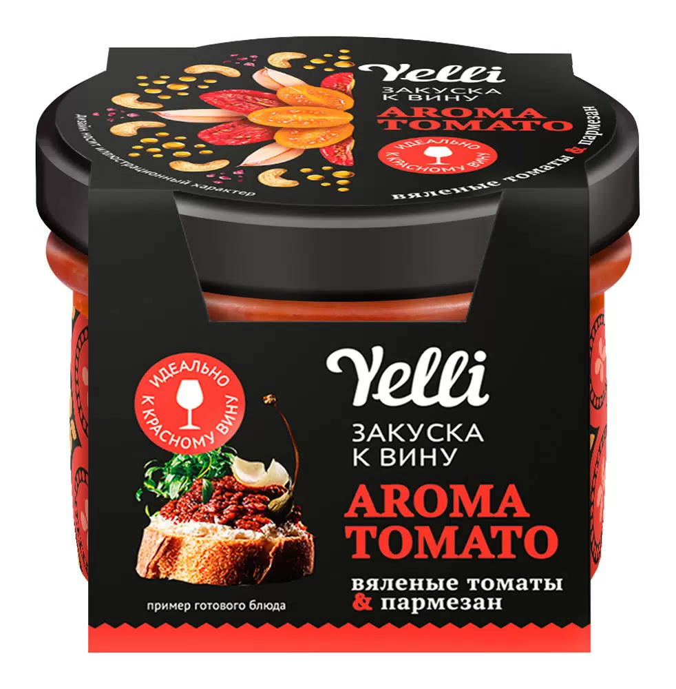 Закуска к вину Вяленые томаты и пармезан AROMATO TOMATO Yelli 100 гр.