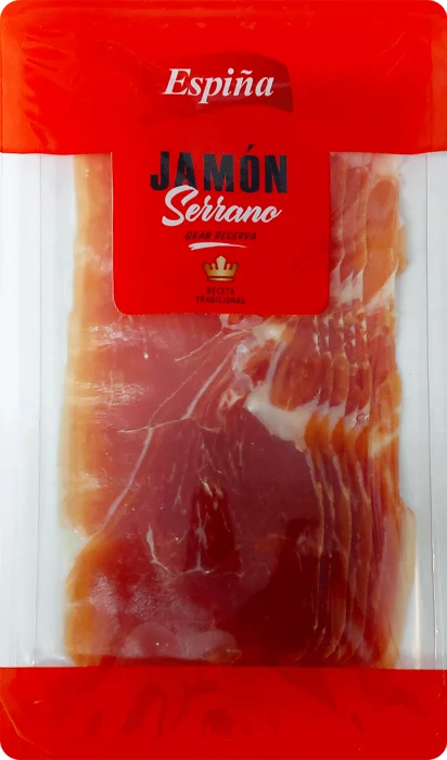 Окорок сыровяленый хамон Серрано Резерва т.м. Espina нарезка 70 г.