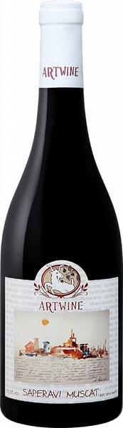 Братья Асканели Артвайн Саперави Мускат полусладкое красное  0,75 л. 9% Вино ординарное 