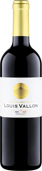 Луи Валлон Мерло 0,75 л. Вино безалкогольное красное полусухое