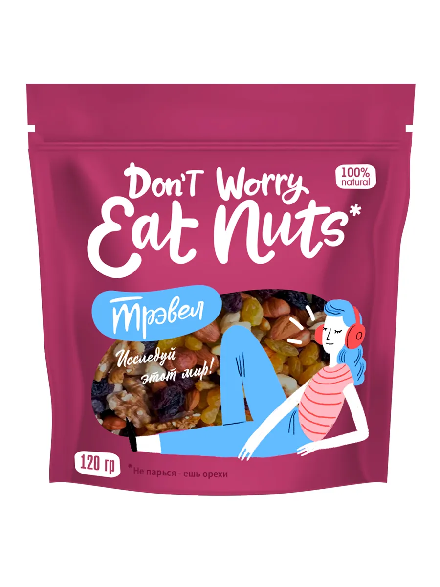 Микс орехов Тревэл Don't worry eat nuts 120 г