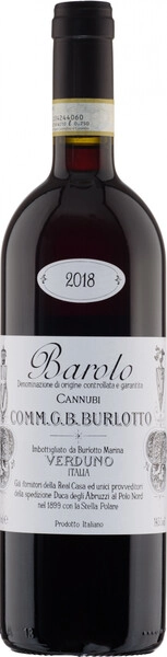 Бурлотто Бароло ДОКГ Каннуби 2018 сухое красное 0,75 л. 14,5% Вино сортовое марочное региона Пьемонт