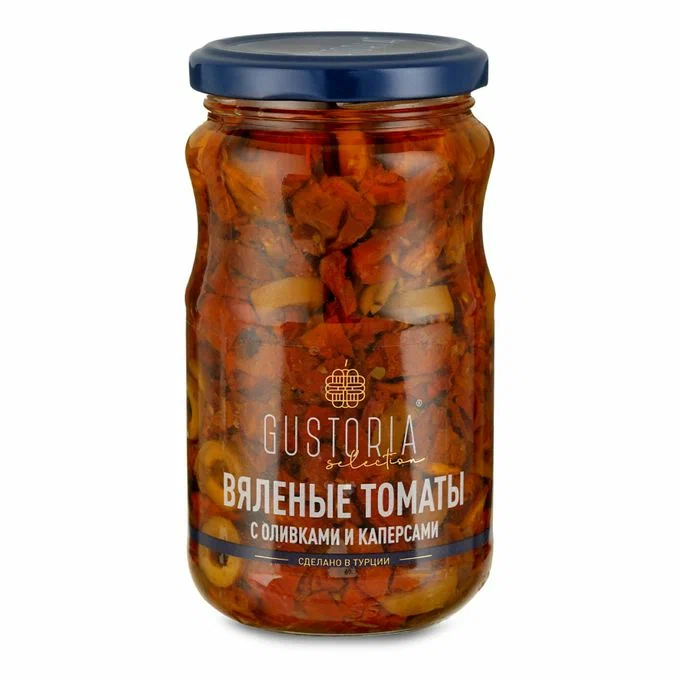 Томаты вяленые с оливками и каперсами 370 мл. Gustoria