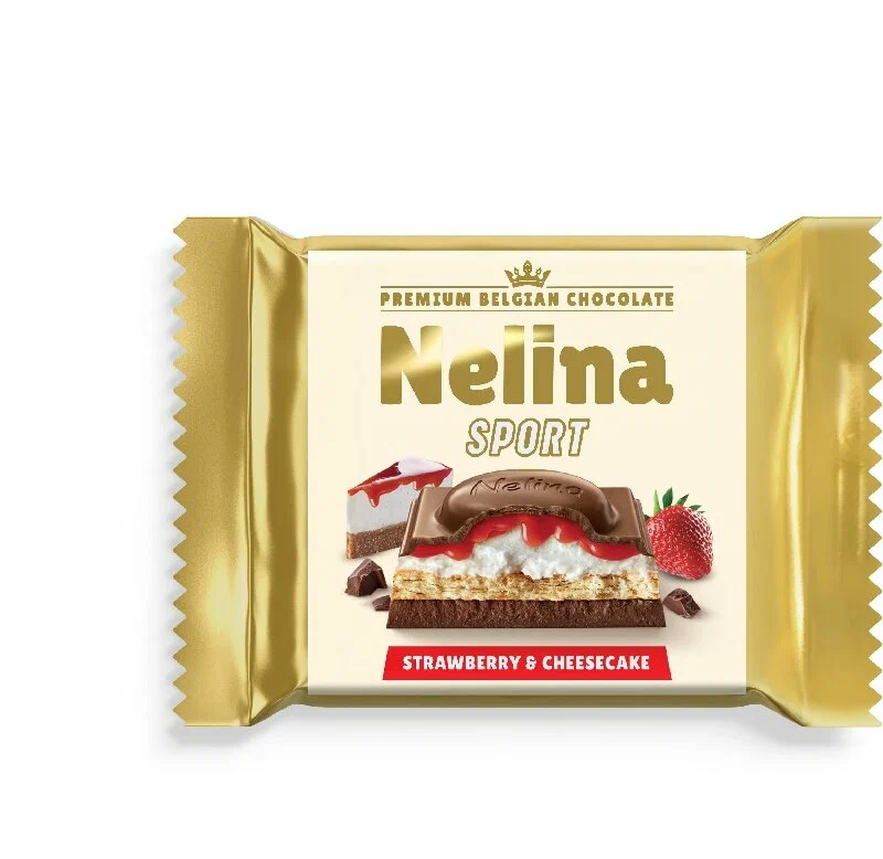 Шоколад молочный NELINA Sport с молочной начинкой, сыром, клубникой и печеньем 55 г