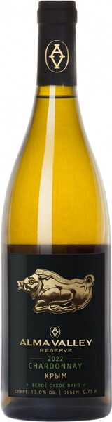 Альма Валей Резерв Шардоне белое сухое 0,75 л. 14% Вино российское с ЗГУ 