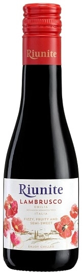 Риуните Ламбруско жемчужное красное полусладкое 0,187 л. 8% Вино игристое  ЗГУ ИГТ Эмилия