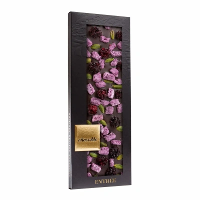 ШОКОМИ Горький шоколад с фисташками Бронте, йогуртом из черники, ежевикой, 110 г