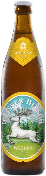 Хиршброй Вайсер Хирш Белый Олень 0,5 л. бут. 5,2% Пиво светлое пастеризованное нефильтрованное 