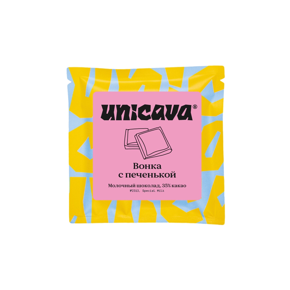 Cacava Молочный шоколад Вонка с печенькой 35% какао 50 г Плитка