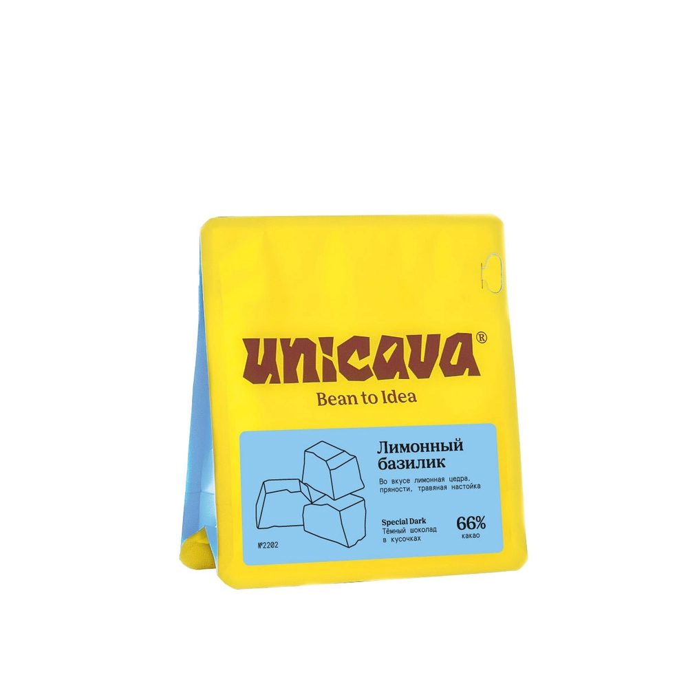 Cacava Темный шоколад Никарагуа с лимонным базиликом 66% какао 100 г Кусочки