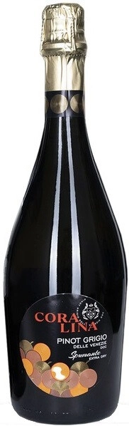 Коралина Спуманте Пино Гриджио делле Венецие брют белое 0,75 л. 12% Вино игристое