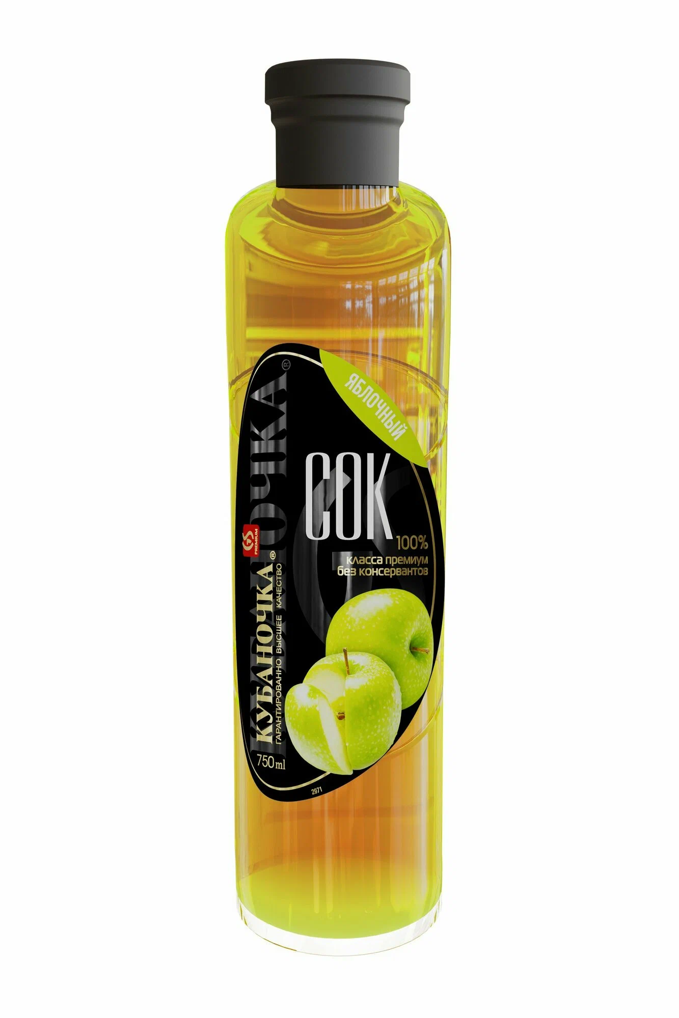 Кубаночка Яблочный с/б 0,75 л. Сок восстановленный