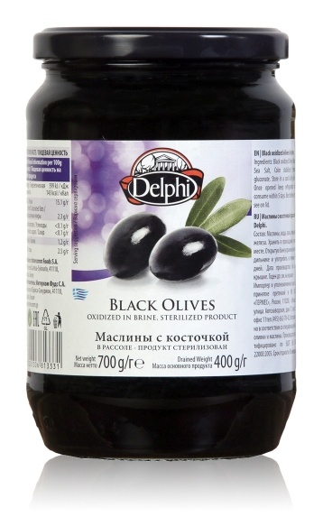 Маслины с косточкой в рассоле  700 г. DELPHI 