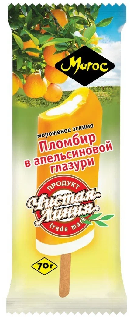 Эскимо MAROC пломбир ванильный в апельсиновой глазури  70 г