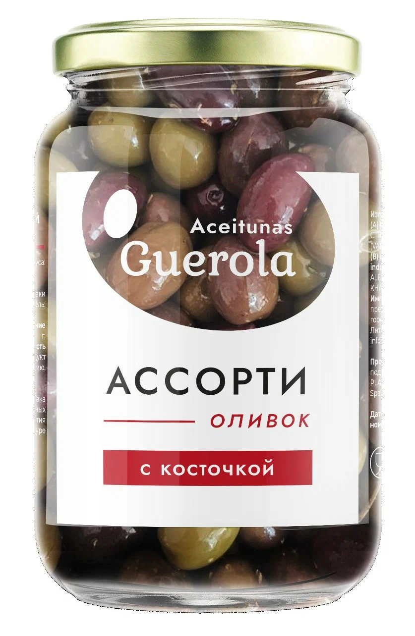 Оливки Ассорти с косточкой 340 г. Guerola