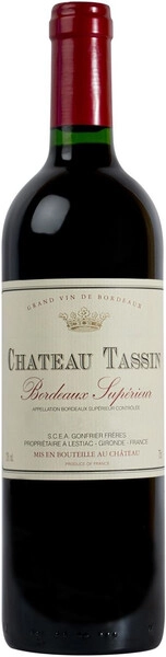 Шато Тассен АОС Бордо Суперьор 2019 сухое красное 0,75 л. 14% Вино марочное региона Бордо