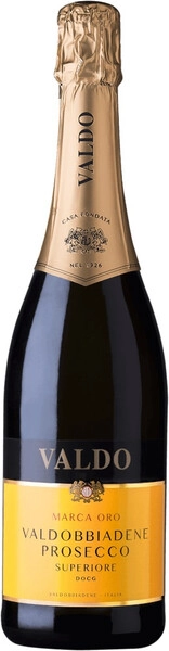 Просекко Вальдо Марка Оро Вальдоббьядене Супериоре ДОКГ брют белое 0,75 л 11% Вино игристое с защищ. наимен. места происх.,регион Венето