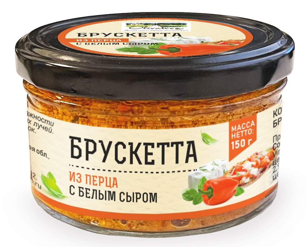 Брускетта из сладкого перца с белым сыром 150 г. OLIVATECA