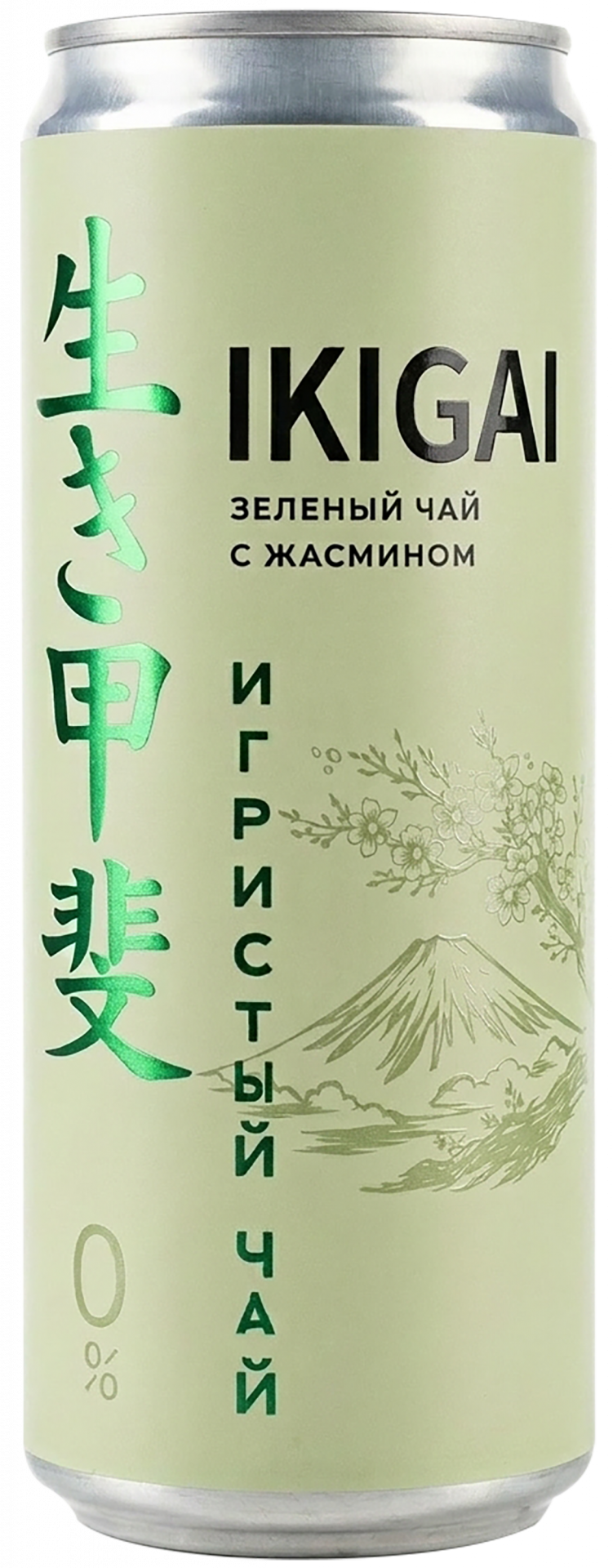 икигай игристый зеленый чай с жасмином 0,33 л. напиток безалкогольный сильногазированный картинка