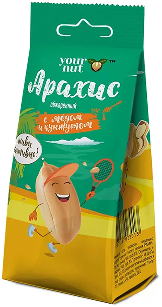 арахис обжаренный с медом и кунжутом your nut 80 г картинка