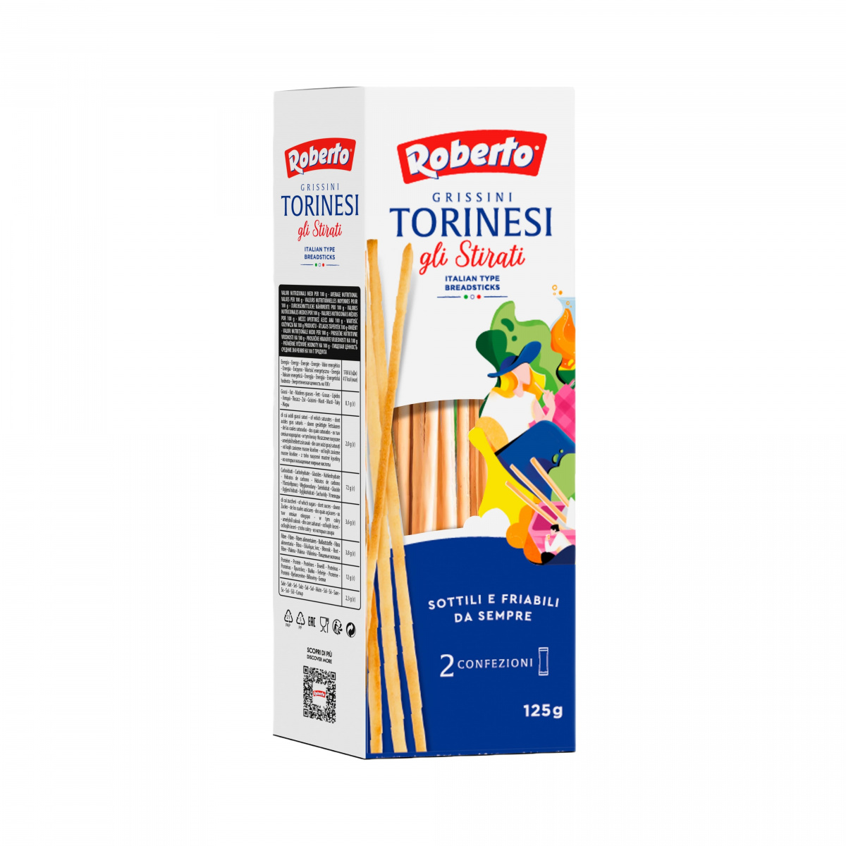 Палочки хлебные Гриссини Торинези Roberto 125 гр.