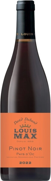 Луи Макс энд Давид Дюбан Пэи д'Ок Пино Нуар 2022 сухое красное 0,75 л. 13% Вино сортовое ординарное регион Лангедок-Руссильон (Окситания) ИЖП
