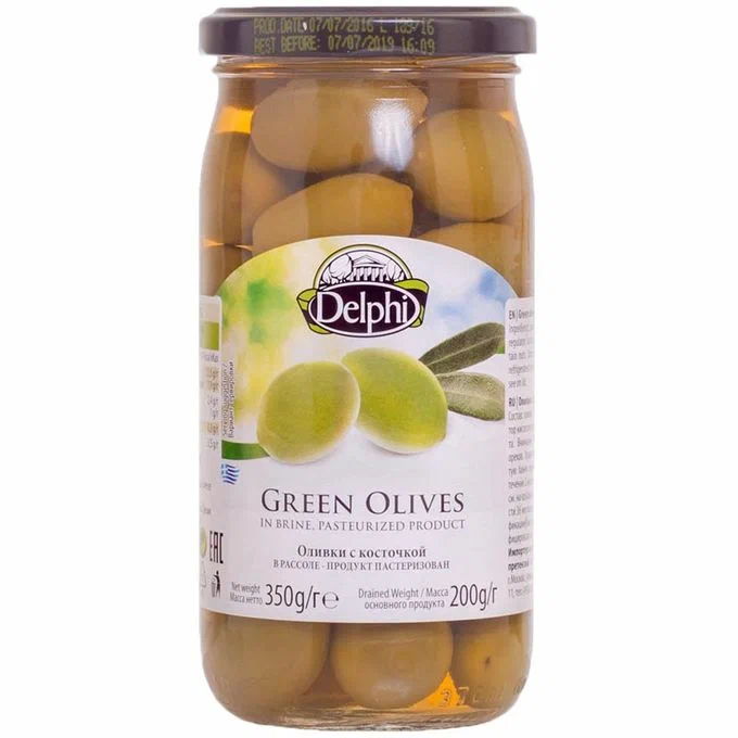 Оливки с косточкой в рассоле 350 г. Delphi 
