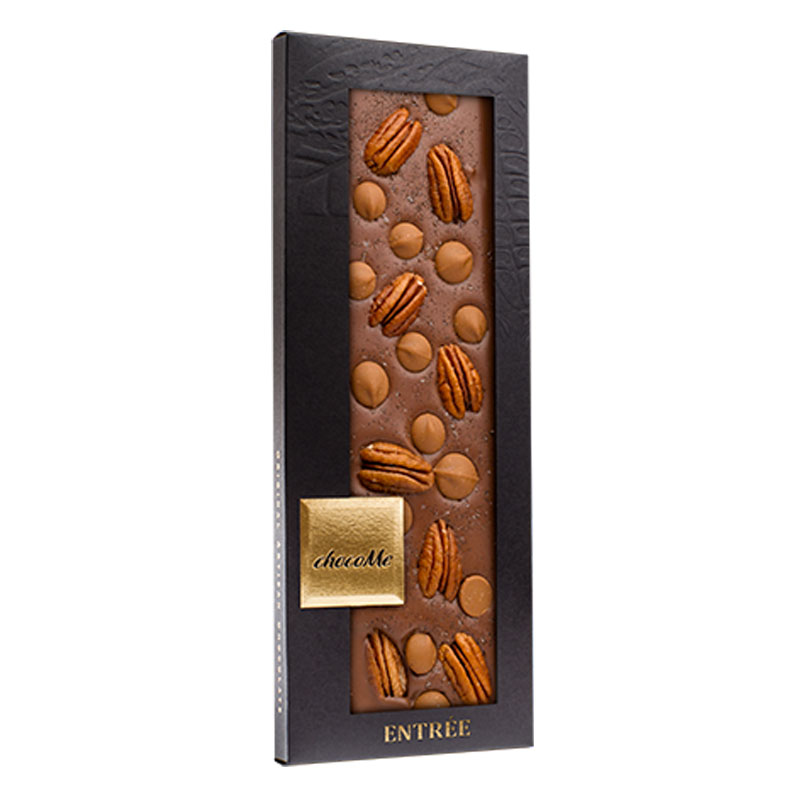 ШОКОМИ Молочный шоколад с ванильной морской солью из Таити, орехами пекан и карамелью 110г