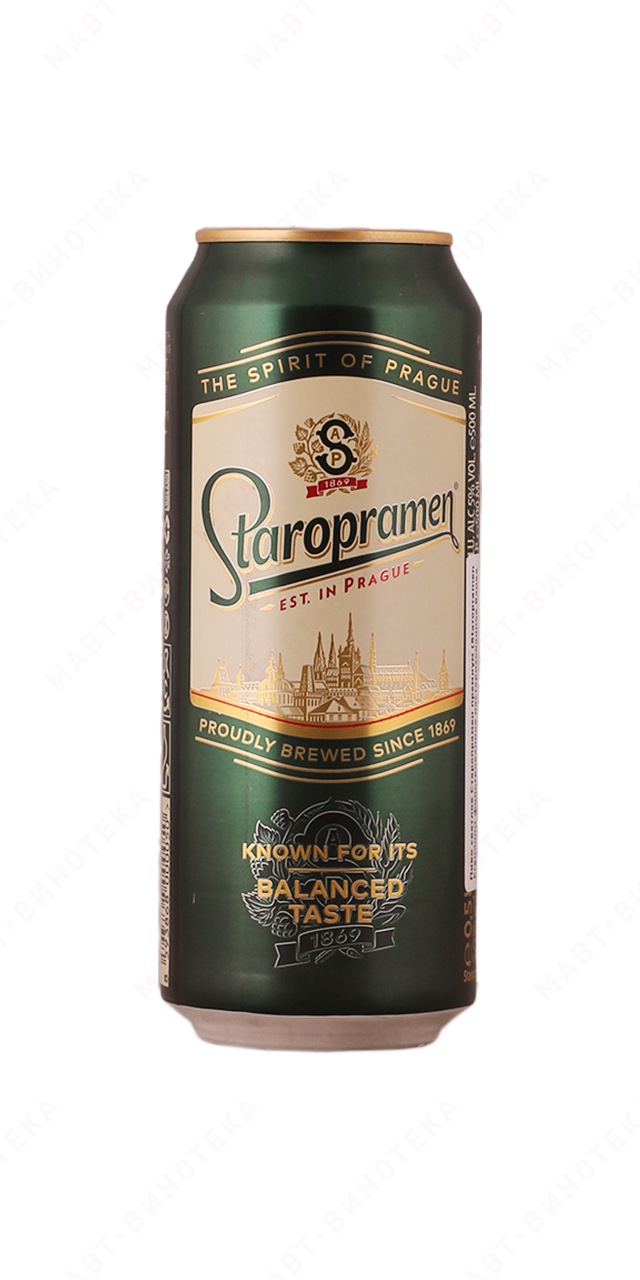 Старопрамен Премиум 0,5 л. ж/бан 5% Пиво светлое пастеризованное фильтрованное