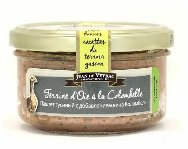 Паштет Коломбель гусиный с доб. вина 130 г. ст/б