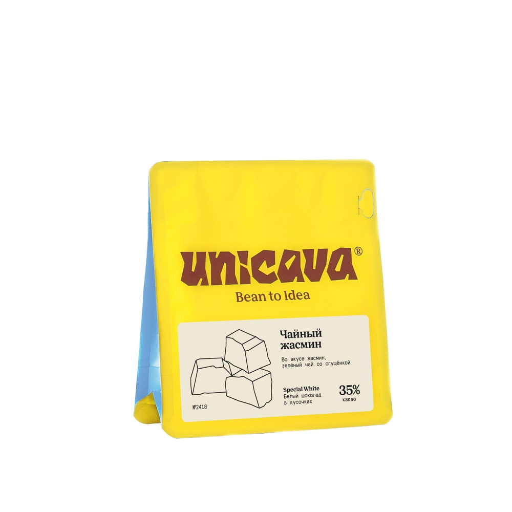 Cacava Белый шоколад Чайный жасмин 35% какао 100 г Кусочки