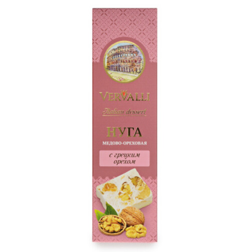 Нуга медово-ореховая с грецким орехом ТМ VERVALLI 80 гр.