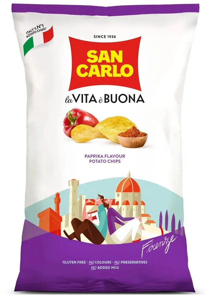 Чипсы картофельные Сан Карло со вкусом паприки 150 гр
