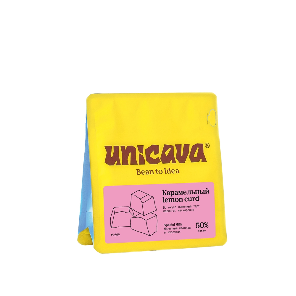 Cacava Молочный шоколад Карамельный lemon curd 50% какао 100 г Кусочки