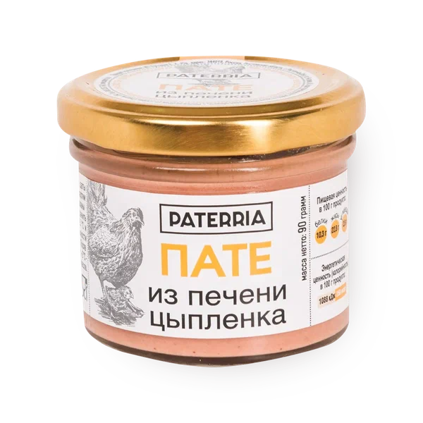 Пате PATERRIA из печени цыпленка 90 гр.