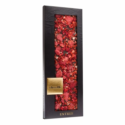 ШОКОМИ Горький шоколад с клубникой, малиной и засахаренными лепестками роз (к пино нуар) 110 г