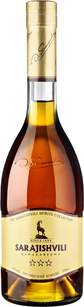 Сараджишвили 3 звезды 3 года 0,5 40% Грузинский коньяк
