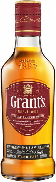 Грантс Трипл Вуд 3 года выдержки 0,2 л. 40% Виски шотландский купажированный