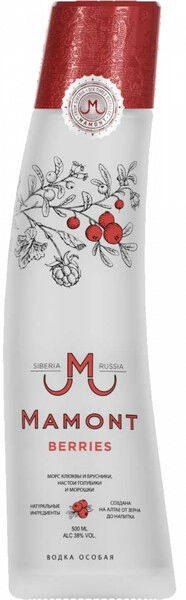 Мамонт Беррис 0,5 л. 38% Водка особая