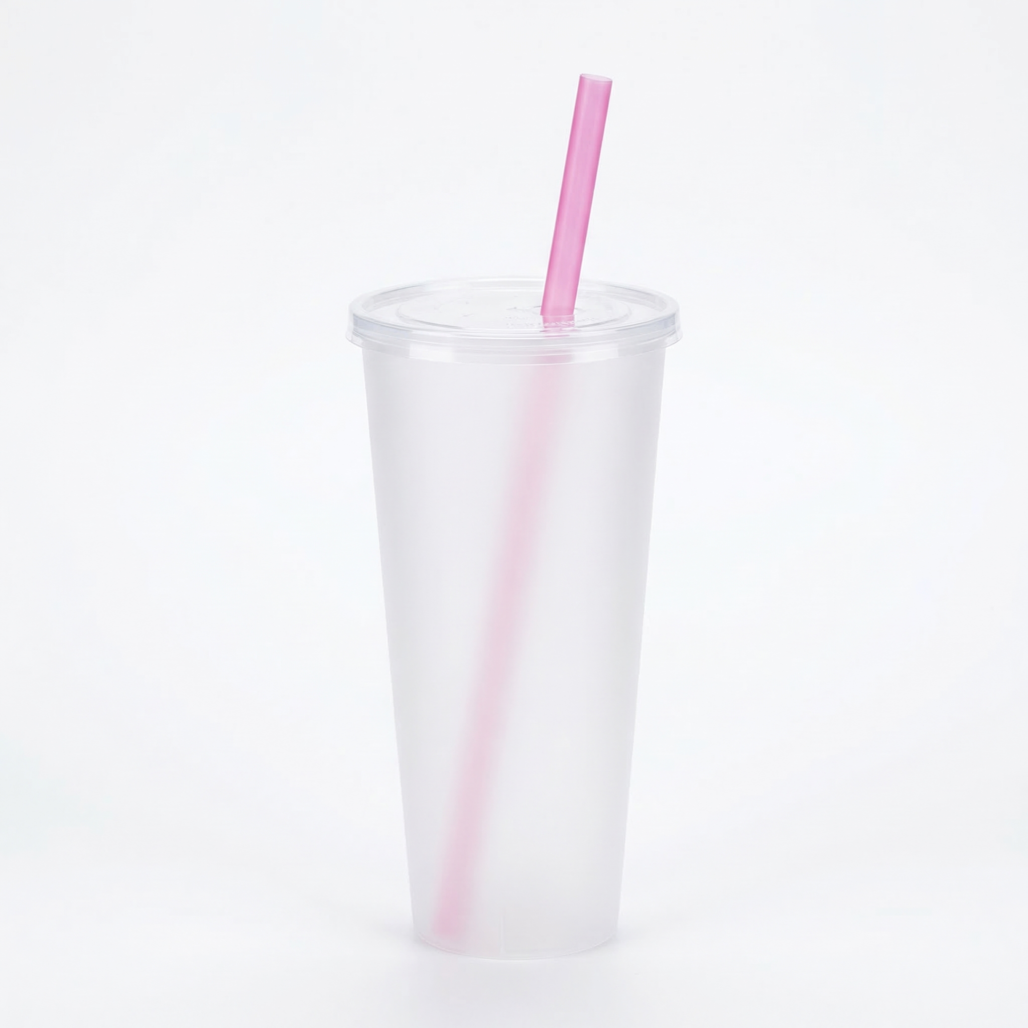 Стакан прозрачный матовый с крышкой 650 мл 1шт.