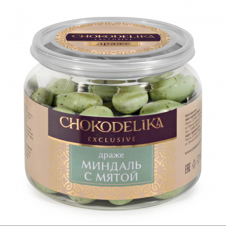 Чокоделика Драже Миндаль с мятой 120 г. в банке