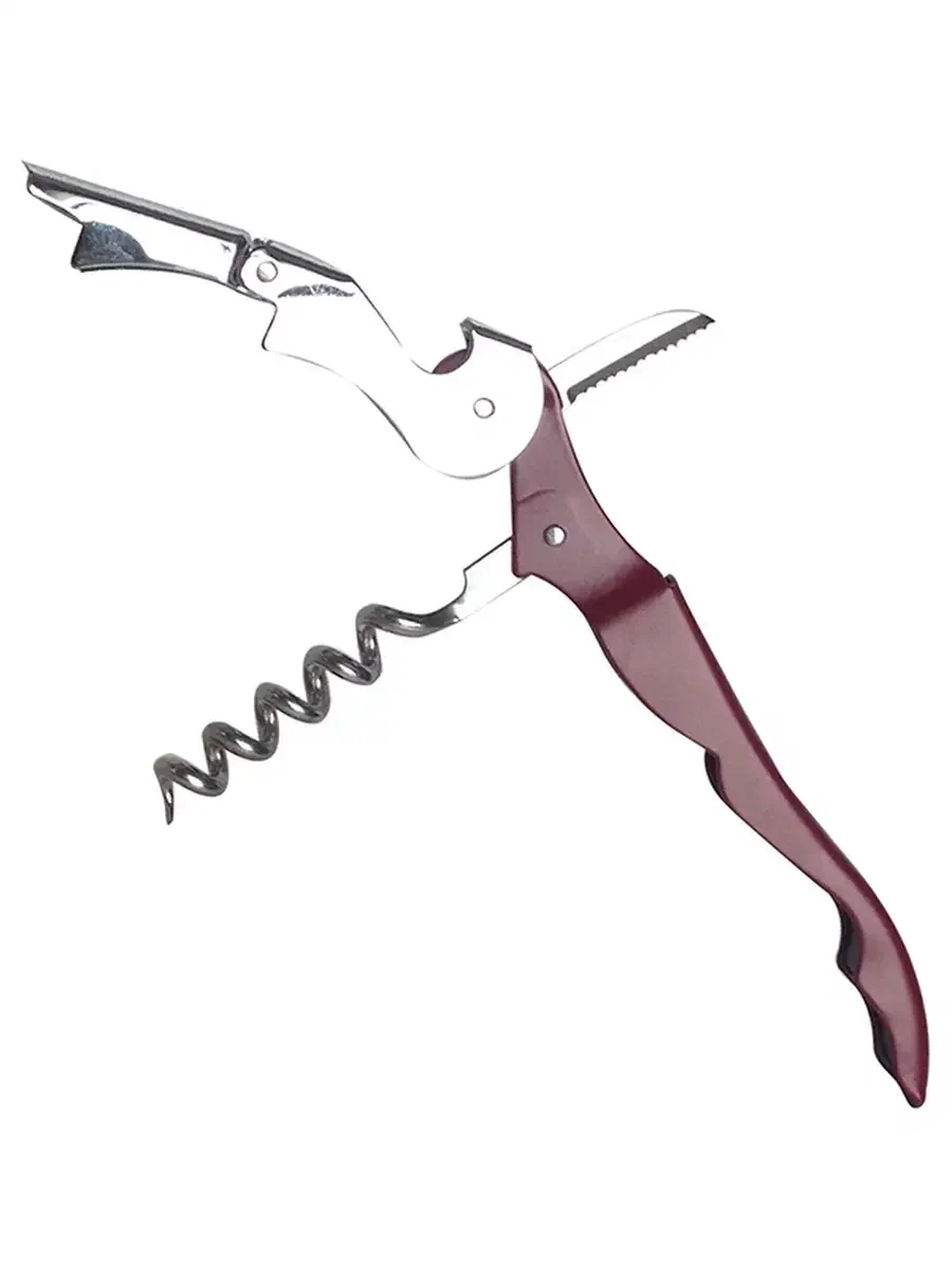 Штопор (Нарзанник) двухступенч. сталь  L=12 В=2 см бордо