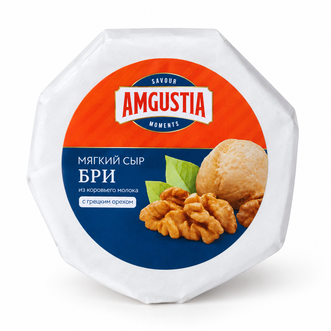бри с грецким орехом амгустия 45% 150 гр. сыр мягкий картинка