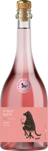 Вилла ди Альма Коль Фондо Пино Нуар розовое экстра брют 0,75 л. 12,5% Вино игристое жемчужное органическое